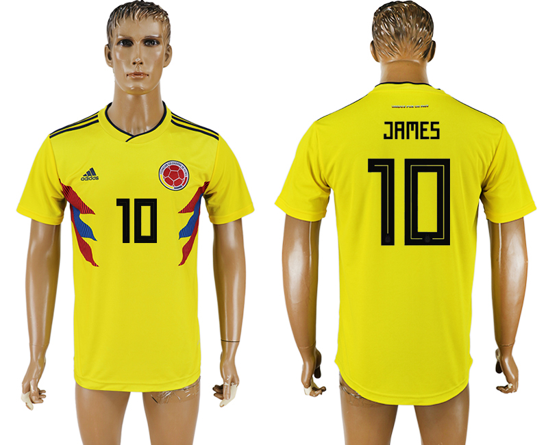 2018 world cup Maillot de foot COLUMBIA #10 JAMES YELLOW